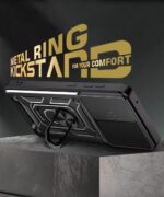 Tough Armor Bumper Mobile Back Case for Samsung Galaxy M56 5G | Galaxy F56 5G | Sliding Camera Cover | Shockproof 360? Protection | Hybrid PC + TPU | Ring Holder with Kickstand ? Black - Image 8