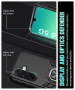 Shock Proof Back Case Mobile Cover for Samsung Galaxy A26 5G | Back Cover Case (Tough Armor | Hybrid PC + TPU | Ring Holder & in-Built Kickstand | Black) - Image 8