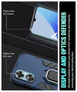 Shock Proof Back Case Mobile Cover for Oppo A17 | Back Cover Case (Tough Armor | Hybrid PC + TPU | Ring Holder & in-Built Kickstand | Blue) - Image 5