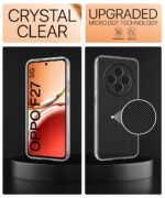 Transparent Back Cover Case Compatible with Oppo F27 5G Shockproof TPU Silicone Mobile Cover with Raised Bumps for Full Body & Camera Protection Clear/Transparent - Image 2
