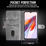 Shock Proof Flip Cover Back Case for Xiaomi Redmi 12C | Magnetic Wallet Leather Case with Stand - Image 4