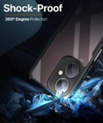 Shock Proof Clear Protective Back Case for Vivo Y27 4G - AirEDGE Technology | 360 Degree Camera Protection | Transparent Hybrid Back Case Mobile Cover - Black - Image 3