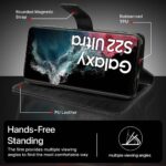 Shock Proof Flip Cover Back Case for Samsung Galaxy S22 Ultra | Magnetic Wallet Leather Case with Stand - Image 5