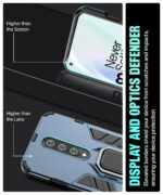 Shock Proof Back Case Mobile Cover for 1+ OnePlus 8 | Back Cover Case (Tough Armor | Hybrid PC + TPU | Ring Holder & in-Built Kickstand | Bue) - Image 5