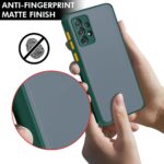 Translucent Hybrid Back Case Cover for Samsung Galaxy A13 4G, Polycarbonate Smoked Matte Back, 360 Degree Protection, Protective Hard Case (Green Bumper) - Image 5