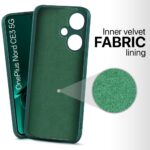 Back Cover for 1+ OnePlus Nord CE 3 5G | Ultra Slim Soft Rubberised Case | Inner Velvet Fabric Lining | Matte Silicone Flexible Mobile Case | Camera Protection - Green - Image 4