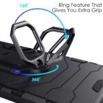 kelpuj Tough Armor Bumper Back Case Cover | Ring Holder & Kickstand in-Built | Excellent 360 Degree Protection for Samsung Galaxy A52 | A52s 5G 2021 (Carbon Black) - Image 8