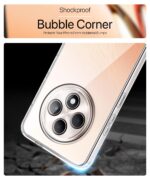 Transparent Back Cover Case Compatible with Oppo F27 5G Shockproof TPU Silicone Mobile Cover with Raised Bumps for Full Body & Camera Protection Clear/Transparent - Image 3