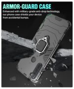 Shock Proof Back Case Mobile Cover for Xiaomi Redmi Note 8 (Armor | Hybrid PC + TPU | Full Protection with Ring Holder Kickstand | Carbon Black) - Image 5