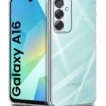 Transparent Back Cover Case Compatible with Samsung Galaxy A16 5G Shockproof Flexible TPU Silicone Mobile Cover with Raised Bumps for Full Body & Camera Protection Clear/Transparent