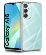Transparent Back Cover Case Compatible with Samsung Galaxy A16 5G Shockproof Flexible TPU Silicone Mobile Cover with Raised Bumps for Full Body & Camera Protection Clear/Transparent