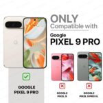 kelpuj Shock Proof Clear Protective Back Case for Google Pixel 9 Pro - AirEDGE Technology | 360 Degree Camera Protection | Transparent Hybrid Back Case Mobile Cover - Black - Image 2