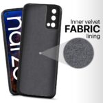 Slim Ultra Soft Rubberised Back Cover for Realme Narzo 30 Pro 5G | Inner Velvet Fabric Lining | Matte Silicone Flexible Camera Protection Back Case - Black - Image 2