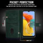 Shock Proof Flip Cover Back Case for Samsung Galaxy M14 5G | Magnetic Wallet Leather Case with Stand - Image 6