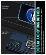 Shock Proof Back Case Mobile Cover for Realme 9 Pro 5G | Back Cover Case (Tough Armor | Hybrid PC + TPU | Ring Holder & in-Built Kickstand | Blue) - Image 5