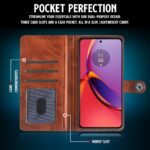 Shock Proof Flip Cover Back Case for Motorola Moto G84 5G | Magnetic Wallet Leather Case with Stand - Image 4