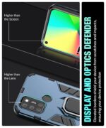 Shock Proof Back Case Mobile Cover for Realme 7i | Back Cover Case (Tough Armor | Hybrid PC + TPU | Ring Holder & in-Built Kickstand | Blue) - Image 5