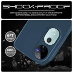 Back Cover for Vivo V40 | V40 Pro 5G | T3 Ultra 5G | Ultra Slim Soft Rubberised Case | Inner Velvet Fabric Lining | Matte Silicone Flexible Mobile Case | Camera Protection - Blue - Image 6