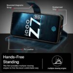 Shock Proof Flip Cover Back Case for Iqoo Z7 5G | Magnetic Wallet Leather Case with Stand - Image 8
