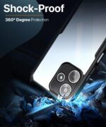 kelpuj Shock Proof Clear Polycarbonate Protective Back Case for Mi Redmi 12 5G|Poco M6 Pro 5G - Airedge Technology|360 Degree Camera Protection|Transparent Hybrid Back Case Mobile Cover - Black - Image 6