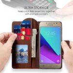 Shock Proof Flip Cover Back Case for Samsung Galaxy J2 Ace Flip Case | Magnetic Wallet Leather Case with Stand - Image 3
