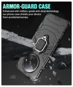 Shock Proof Back Case Mobile Cover for Mi Redmi A3 | Redmi A3X | Poco C61 | Back Cover Case (Tough Armor | Hybrid PC + TPU | Ring Holder & in-Built Kickstand | Black) - Image 7