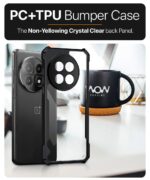 Shock Proof Clear Protective Back Case for 1+ OnePlus 13R 5G - AirEDGE Technology | 360 Degree Camera Protection | Transparent Hybrid Back Case Mobile Cover - Black - Image 8