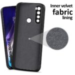 Ultra Slim Soft Rubberised Back Case Cover for Redmi Note 8 | Inner Velvet Fabric Lining | Matte Silicone Flexible Camera Protection Back Cover - Black - Image 2