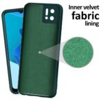 Ultra Slim Soft Rubberised Back Case Cover for Oppo A16k | Inner Velvet Fabric Lining | Matte Silicone Flexible Camera Protection Back Case for Oppo A16k - Green - Image 3