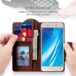 Shock Proof Flip Cover Back Case for Vivo Y53 | Magnetic Wallet Leather Case with Stand - Image 3