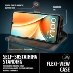 Shock Proof Flip Cover Back Case for Vivo Y100 5G | Magnetic Wallet Leather Case with Stand - Image 8