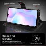 Shock Proof Flip Cover Back Case for Xiaomi Mi Redmi 9A | Magnetic Wallet Leather Case with Stand - Image 5