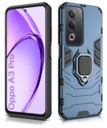 Shock Proof Back Case Mobile Cover for Oppo A3 Pro 5G | Oppo K12x 5G | Back Cover Case (Tough Armor | Hybrid PC + TPU | Ring Holder & in-Built Kickstand | Blue) - Image 2