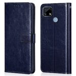 Shock Proof Flip Cover Back Case for Realme Narzo 30A | Magnetic Wallet Leather Case with Stand
