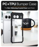 kelpuj Shock Proof Clear Protective Back Case for 1+ OnePlus Nord 4 5G - AirEDGE Technology | 360 Degree Camera Protection | Transparent Hybrid Back Case Mobile Cover - Black - Image 8