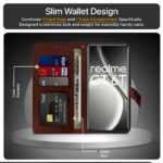 Shock Proof Flip Cover Back Case for Realme Gt 6T 5G | Magnetic Wallet Leather Case with Stand - Image 4