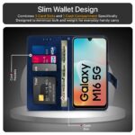 Shock Proof Flip Cover Back Case for Samsung Galaxy M16 5G | Magnetic Wallet Leather Case with Stand - Image 4