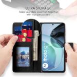 Shock Proof Flip Cover Back Case for Motorola Moto G72 | Magnetic Wallet Leather Case with Stand - Image 4