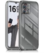 kelpuj Crystal Clear Transparent Back Case for Compatible with Motorola Edge 30 Fusion 5G | Shockproof Flexible TPU Silicone Cover | Full Body & Camera Protection Transparent