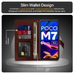 Shock Proof Flip Cover Back Case for Poco M7 Pro 5G | Magnetic Wallet Leather Case with Stand - Image 6