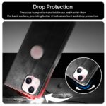 Shock Proof Flip Cover Back Case for Apple Iphone 15 | Magnetic Wallet Leather Case with Stand - Image 8