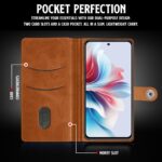 Shock Proof Flip Cover Back Case for Oppo F25 Pro 5G | Magnetic Wallet Leather Case with Stand - Image 6