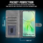 Shock Proof Flip Cover Back Case for Vivo Y200 Pro 5G | Magnetic Wallet Leather Case with Stand - Image 4