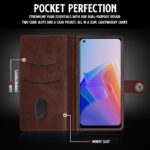 Shock Proof Flip Cover Back Case for Oppo F21 Pro 4G | Magnetic Wallet Leather Case with Stand - Image 4