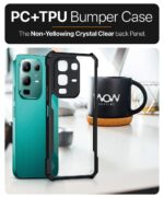 kelpuj Shock Proof Clear Protective Back Case for Infinix Note 50X 5G - AirEDGE Technology | 360 Degree Camera Protection | Transparent Hybrid Back Case Mobile Cover - Black - Image 6