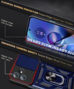 Tough Armor Bumper Mobile Back Case for Moto G54 5G | Moto G64 5G | Sliding Camera Shield Cover | Shock Proof 360? Protection | Hybrid PC + TPU | Ring Holder with Kickstand ? Blue - Image 5