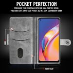 Shock Proof Flip Cover Back Case for Oppo F19 Pro | Magnetic Wallet Leather Case with Stand - Image 4