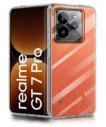 Transparent Back Cover Case for Compatible with Realme GT 7 Pro 5G | Raised Bumps for Full Device & Camera Protection Shockproof TPU Silicone Back Case Mobile Cover Transparent