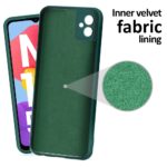 Slim Ultra Soft Rubberised Inner Velvet Fabric Lining Matte Silicone Flexible Back Cover Back Case with Camera Protection for Samsung Galaxy M13 5G (Green) - Image 3