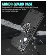 Shock Proof Back Case Mobile Cover for Vivo T4X 5G | IQOO Z10X 5G | Back Cover Case (Tough Armor | Hybrid PC + TPU | Ring Holder & in-Built Kickstand | Black) - Image 6